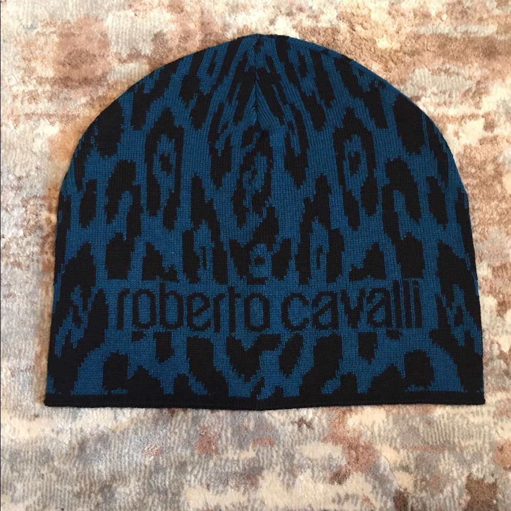 Roberto Cavalli Printed Wool Blend Beanie